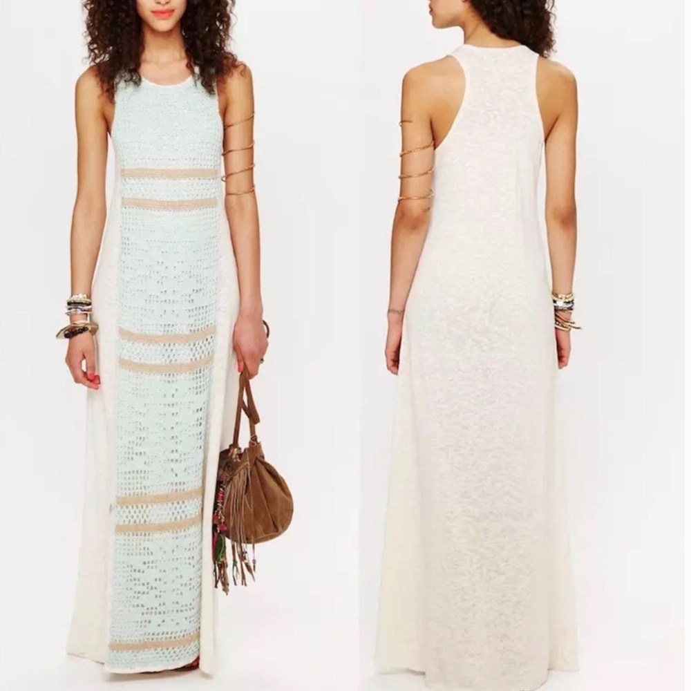 Free People Maxi Long Intricate Woven Gown